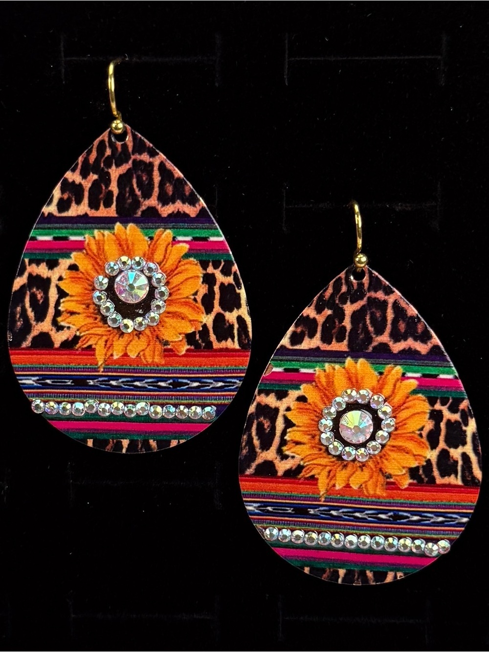 Bohemian chic custom weighted vintage vibrant pierced earrings